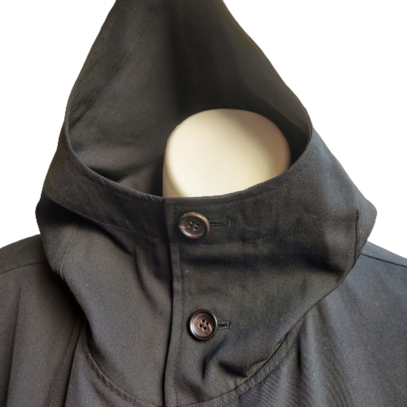 Yohji Yamamoto Pour Homme 100% Laime Wool Hooded Long Coat - Picture 4 of 16